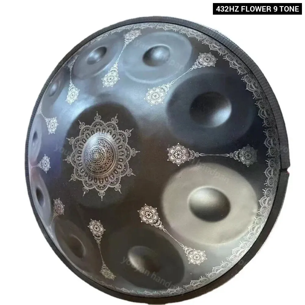432/440hz 22 Inch d Minor Blue Steel Tongue Engraved Hand Pan Drum for Yoga & Meditation