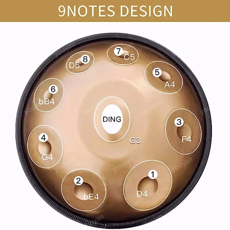 440hz 18 Inch 9-tone g Minor Steel Tongue Hand Pan Drum for Yoga & Meditation