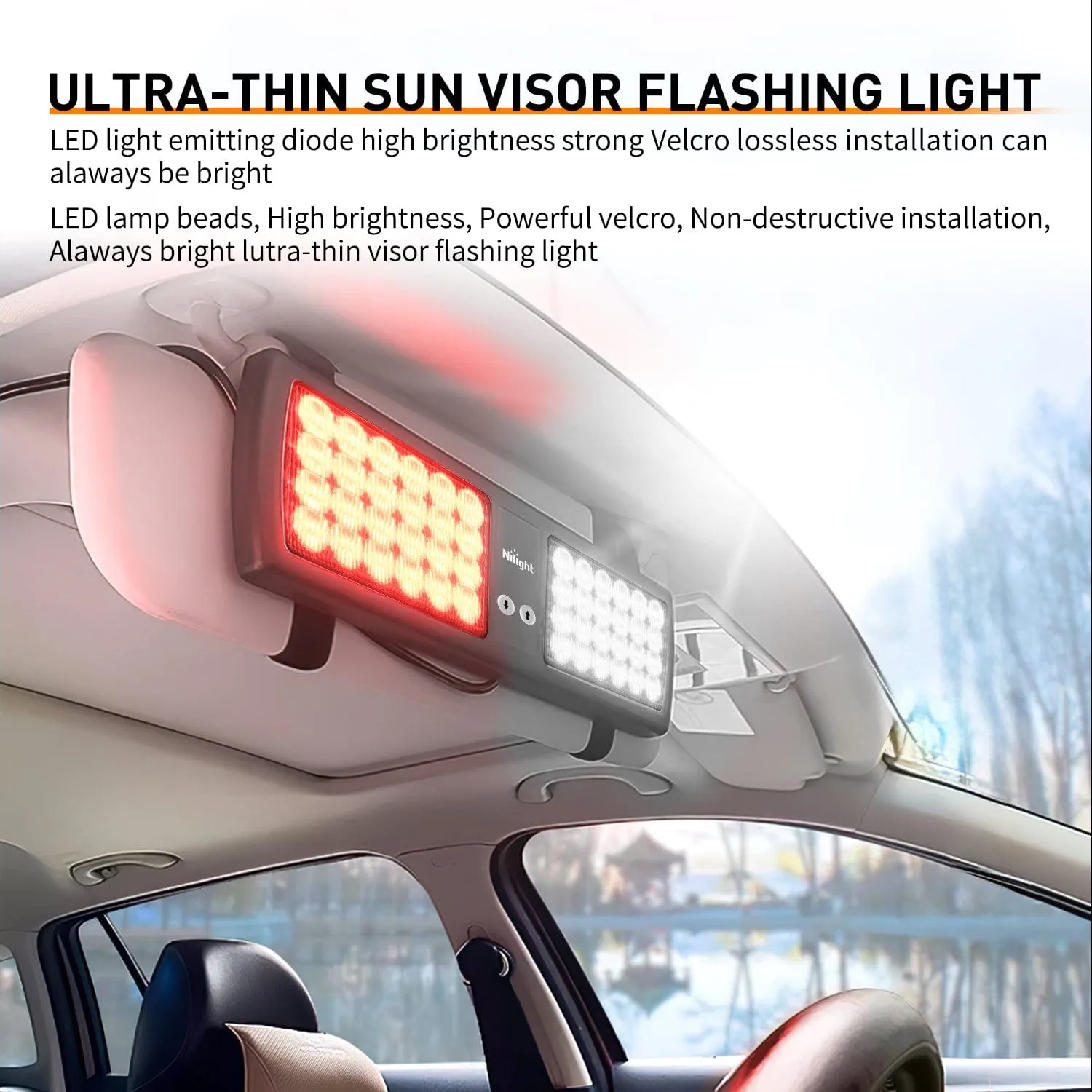 48 LED Red White Emergency Warning Strobe Lights