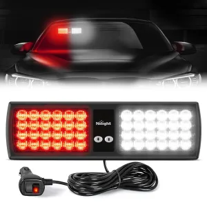 48 LED Red White Emergency Warning Strobe Lights