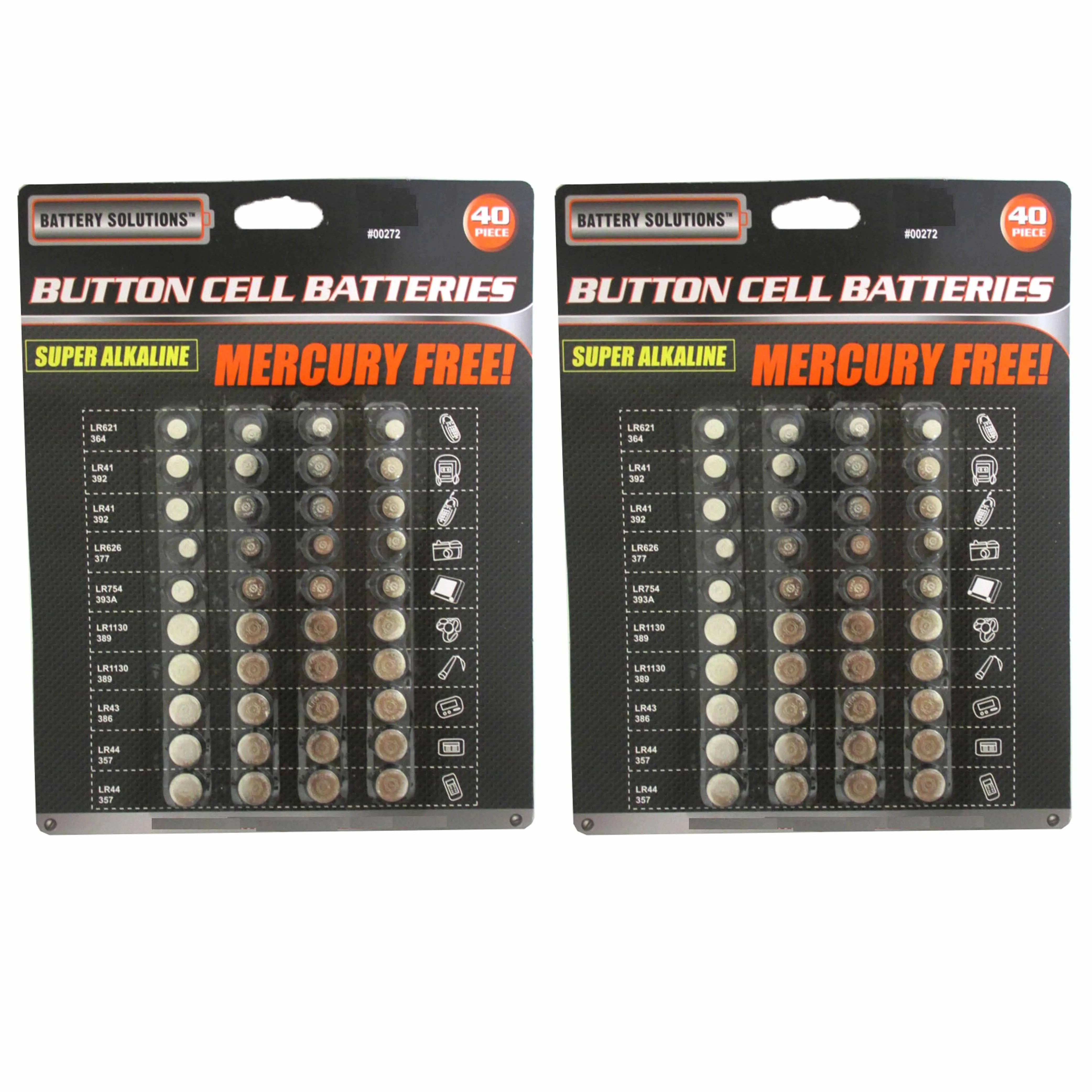 80 Assorted Batteries Button Cell AG1 AG3 AG4 AG5 AG10 AG12 1.5 Volts Alkaline