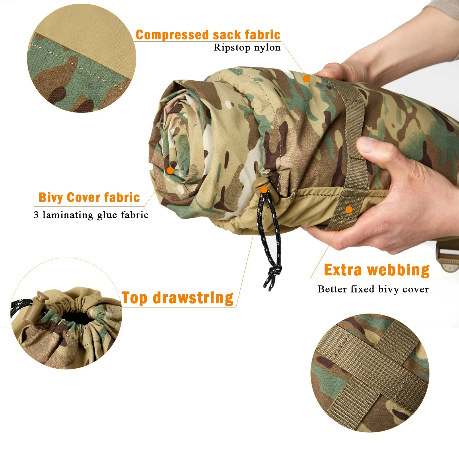 Akmax Bivy Cover Sack for Modular Sleeping Bags Multicam