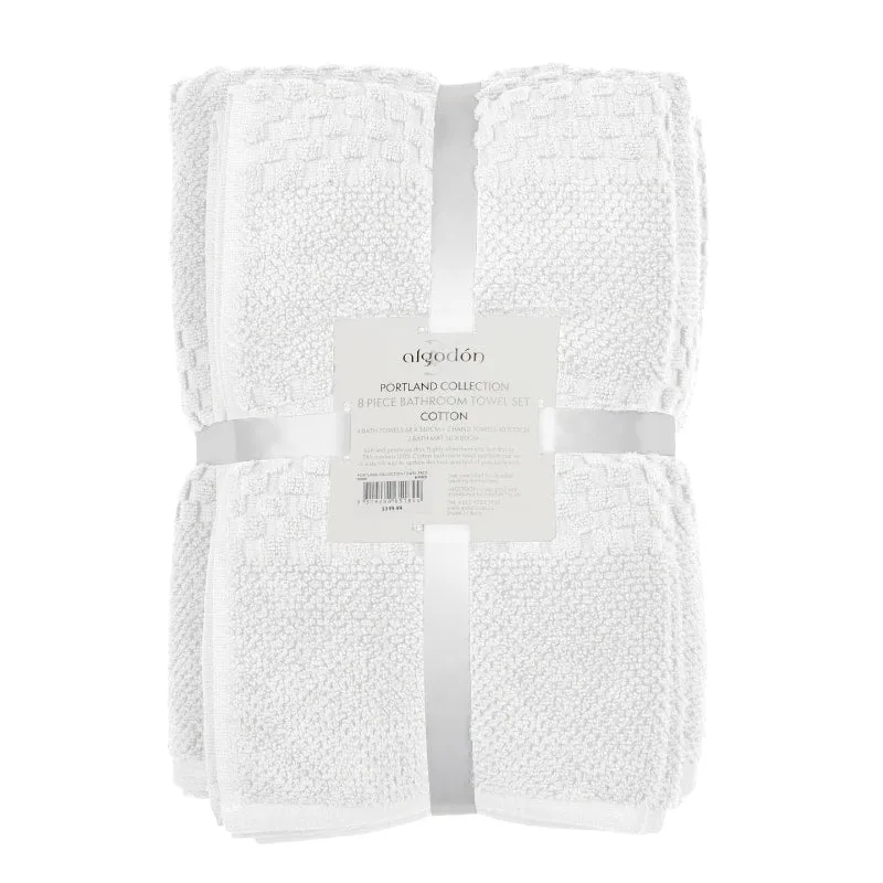 Algodon Portland 8 Piece Ivory Towel Pack