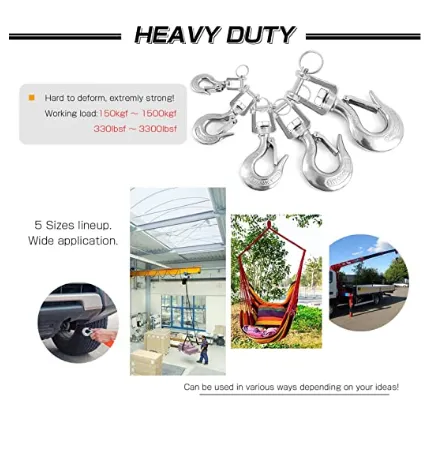 AMYSPORTS 1pcs Heavy Duty Slip Hook Load Tow Chain Clevis Hook