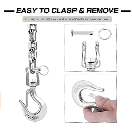 AMYSPORTS 1pcs Heavy Duty Slip Hook Load Tow Chain Clevis Hook