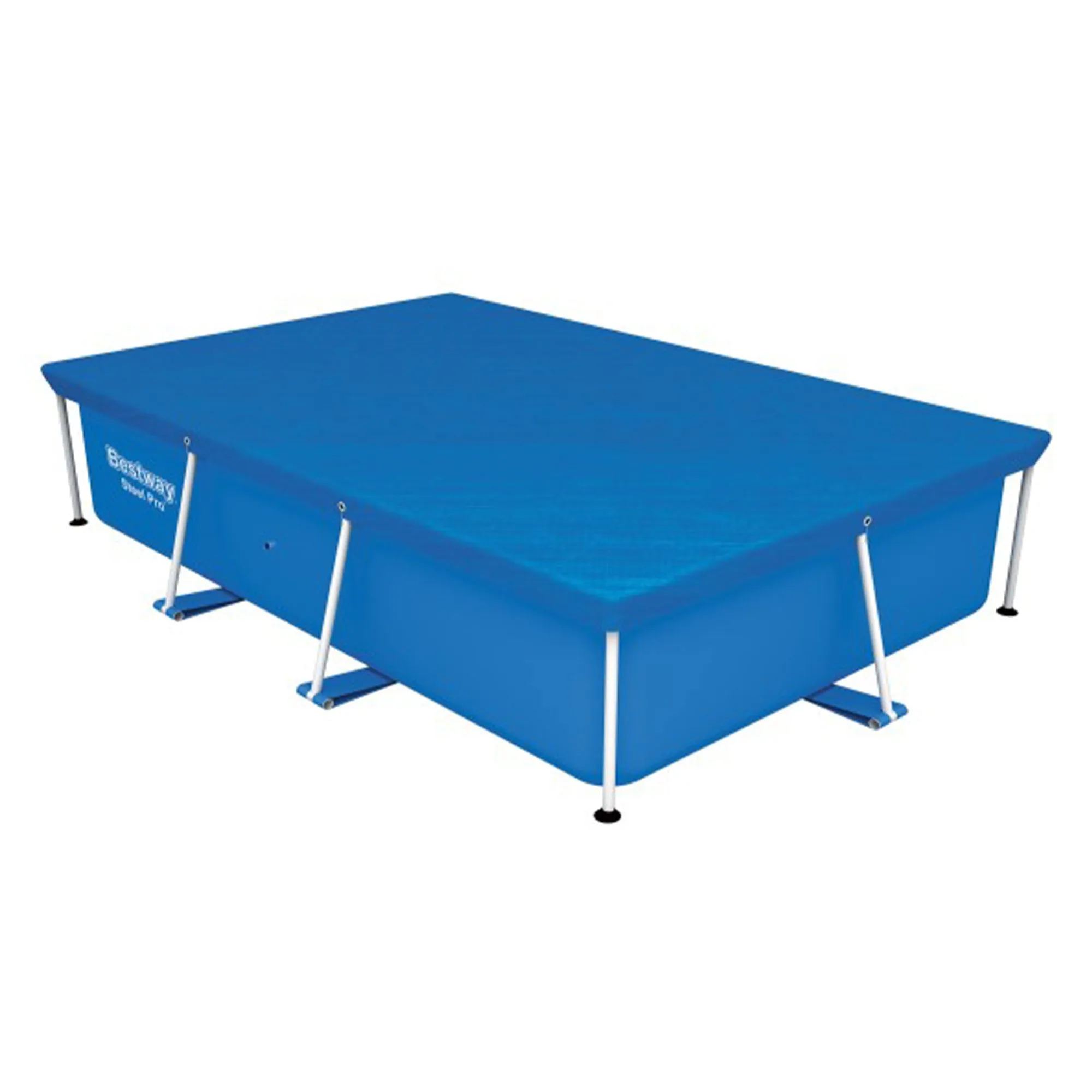 Bestway Rectangular 118" x 79" Above Ground Outdoor Swimming Pool Cover, Blue