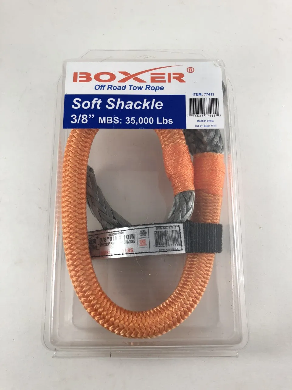 Boxer 3/8" 10" 35000 Lb MBS Soft Shackle #77411
