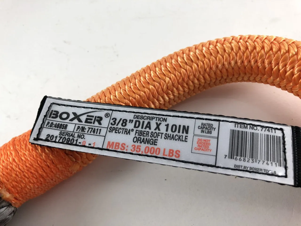 Boxer 3/8" 10" 35000 Lb MBS Soft Shackle #77411