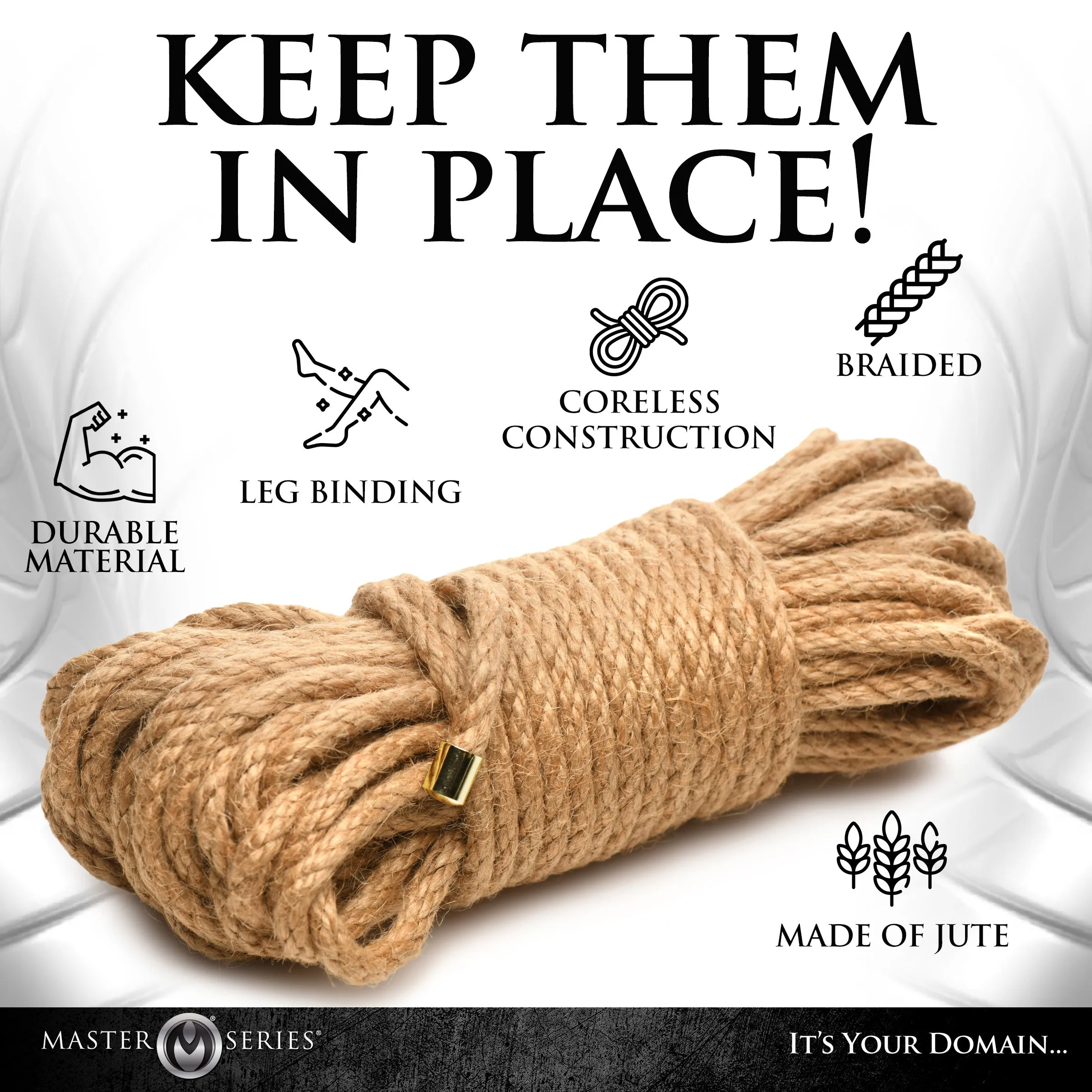Braided Jute Bondage Rope - 50 Feet