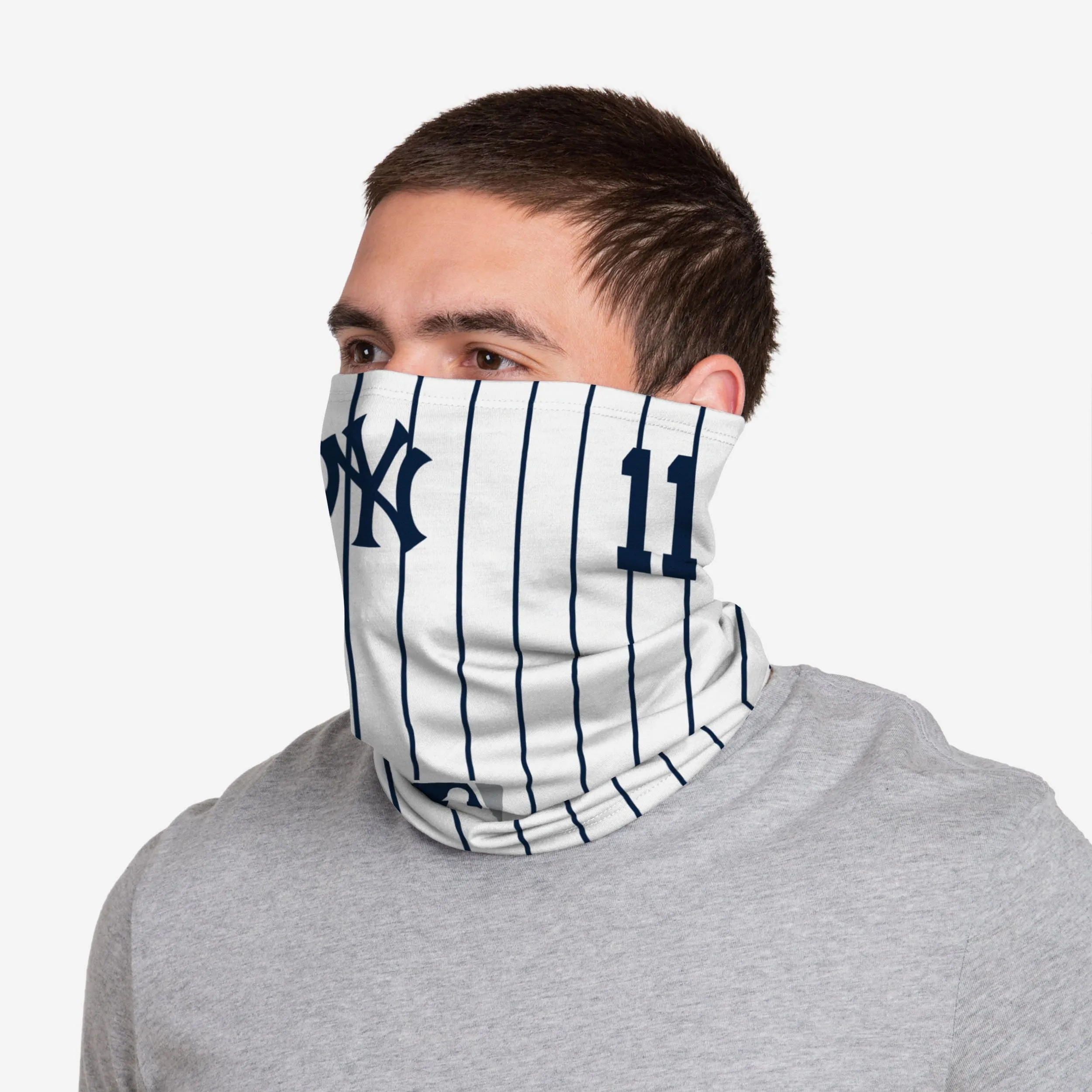 Brett Gardner New York Yankees On-Field Gameday Pinstripe Stitched Gaiter Scarf