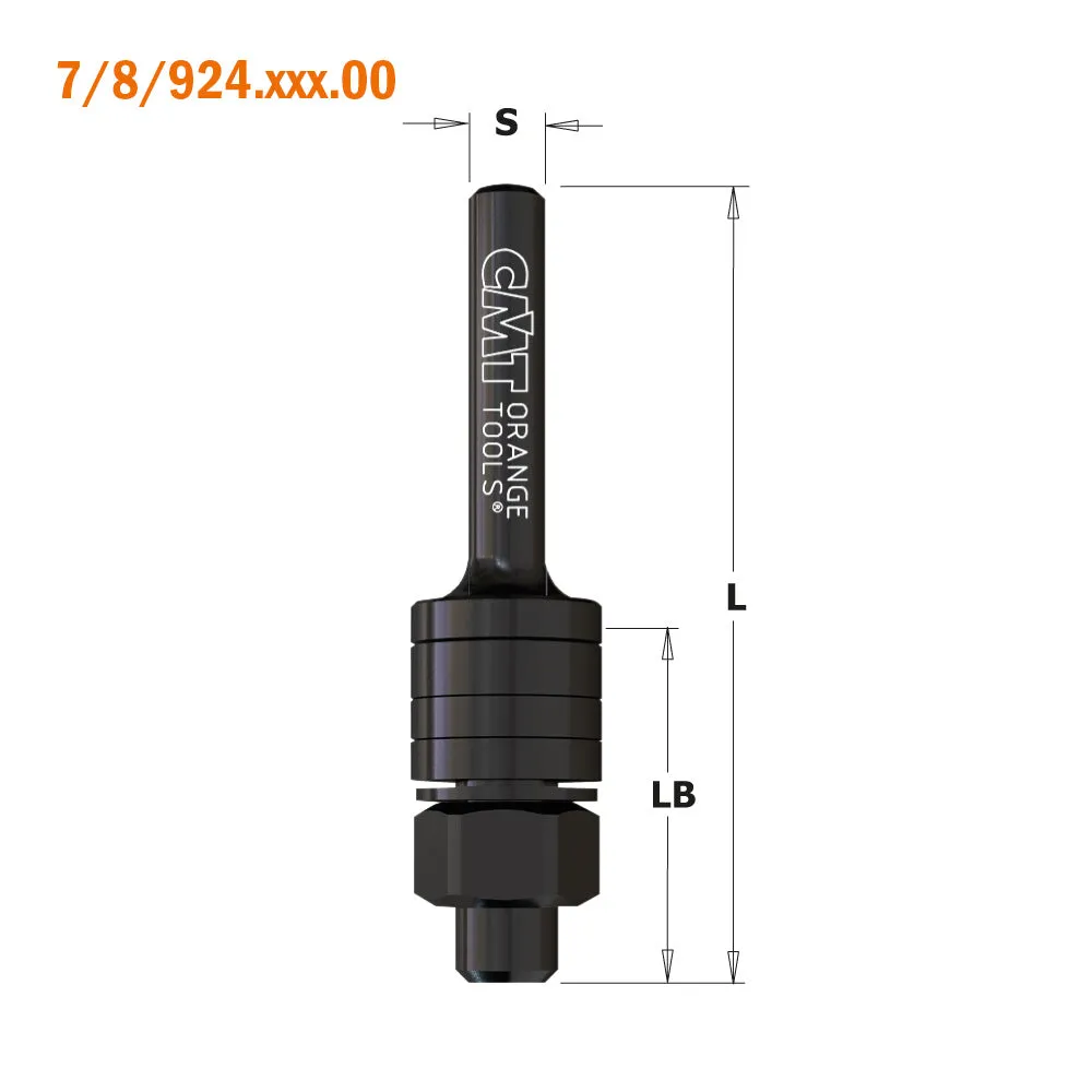 CMT Orange Tools 824.064.00 SLOT CUTTER ARBOR WITHOUT BEARING LB=1-1/32”  S=1-/4”