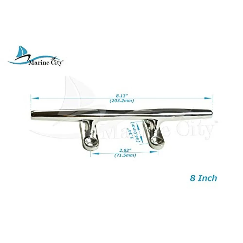 Hollow Base Deck Mooring Rope Tie Cleat for Yacht Size:8" (4pcs)