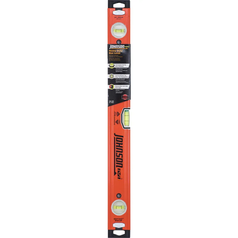 Johnson 24 in. Aluminum Heavy Duty Box Level 3 vial