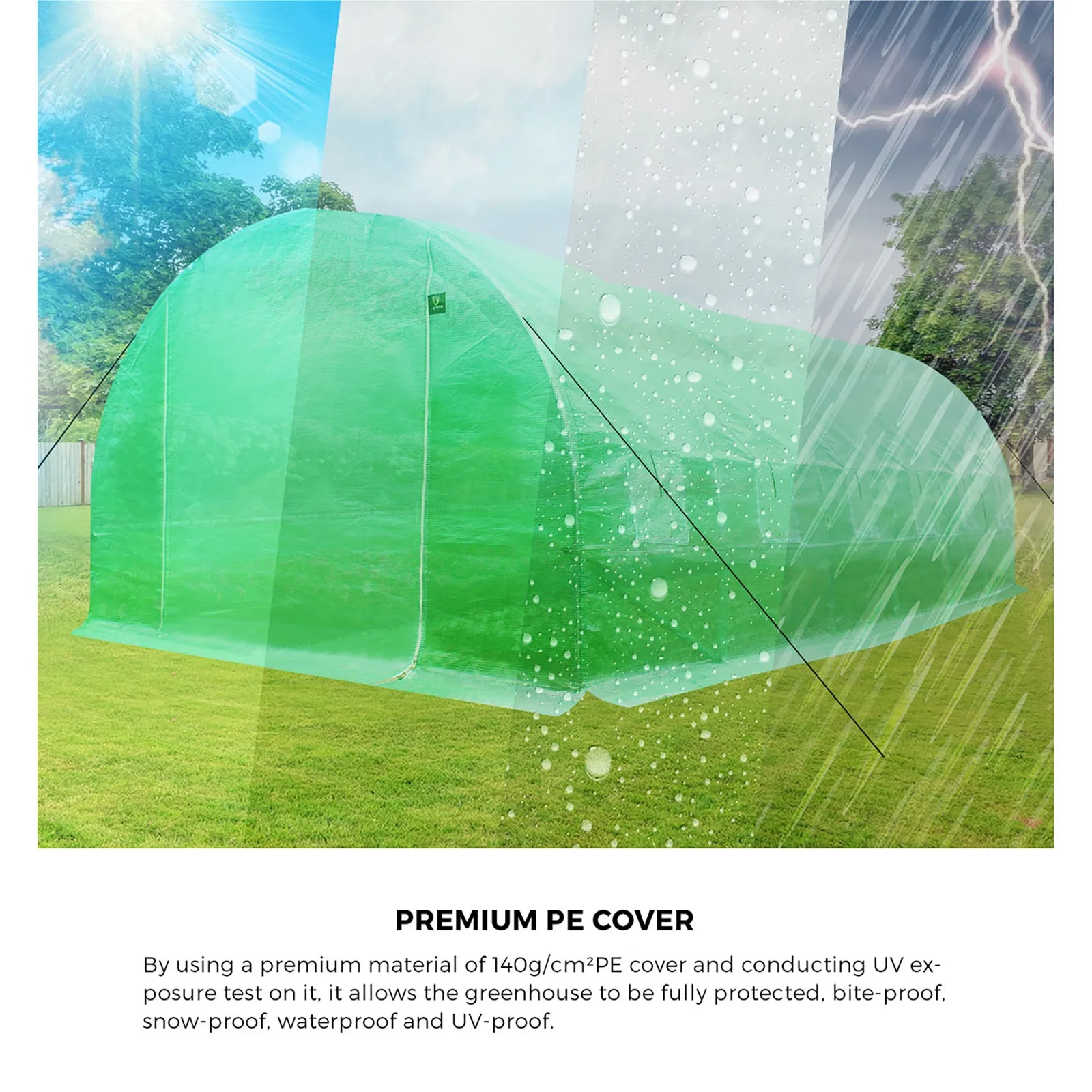 Livsip Greenhouse 6MX3M Walk in Green House Tunnel Plant Garden Shed Storage