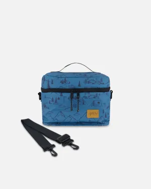 Lunch Box Blue Camping Print