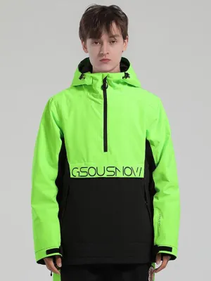 Men's Reflective Letter Block Snowboard Jacket