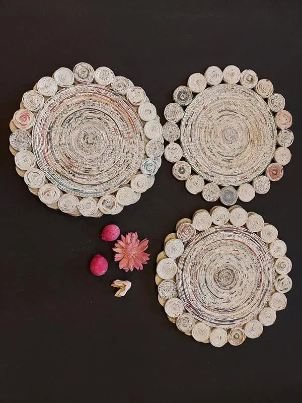 Natural Flower Mats - Set Of 6