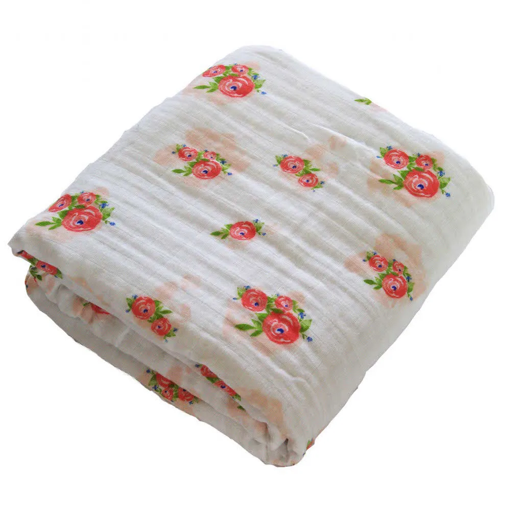 Organic Snuggle Blanket - Pink Flower