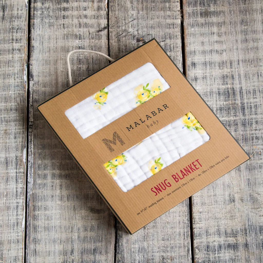 Organic Snuggle Blanket - Yellow Flower