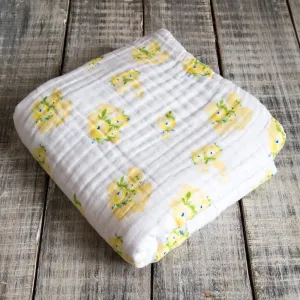 Organic Snuggle Blanket - Yellow Flower