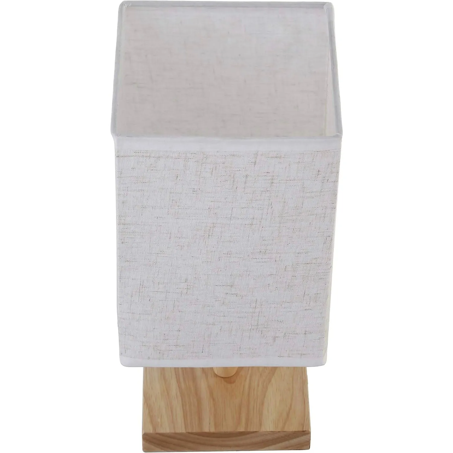 Rectangular Wood Base Table Lamp with LED Bulb - 5.5" x 5.5" x 11.2", Brushed Nickel