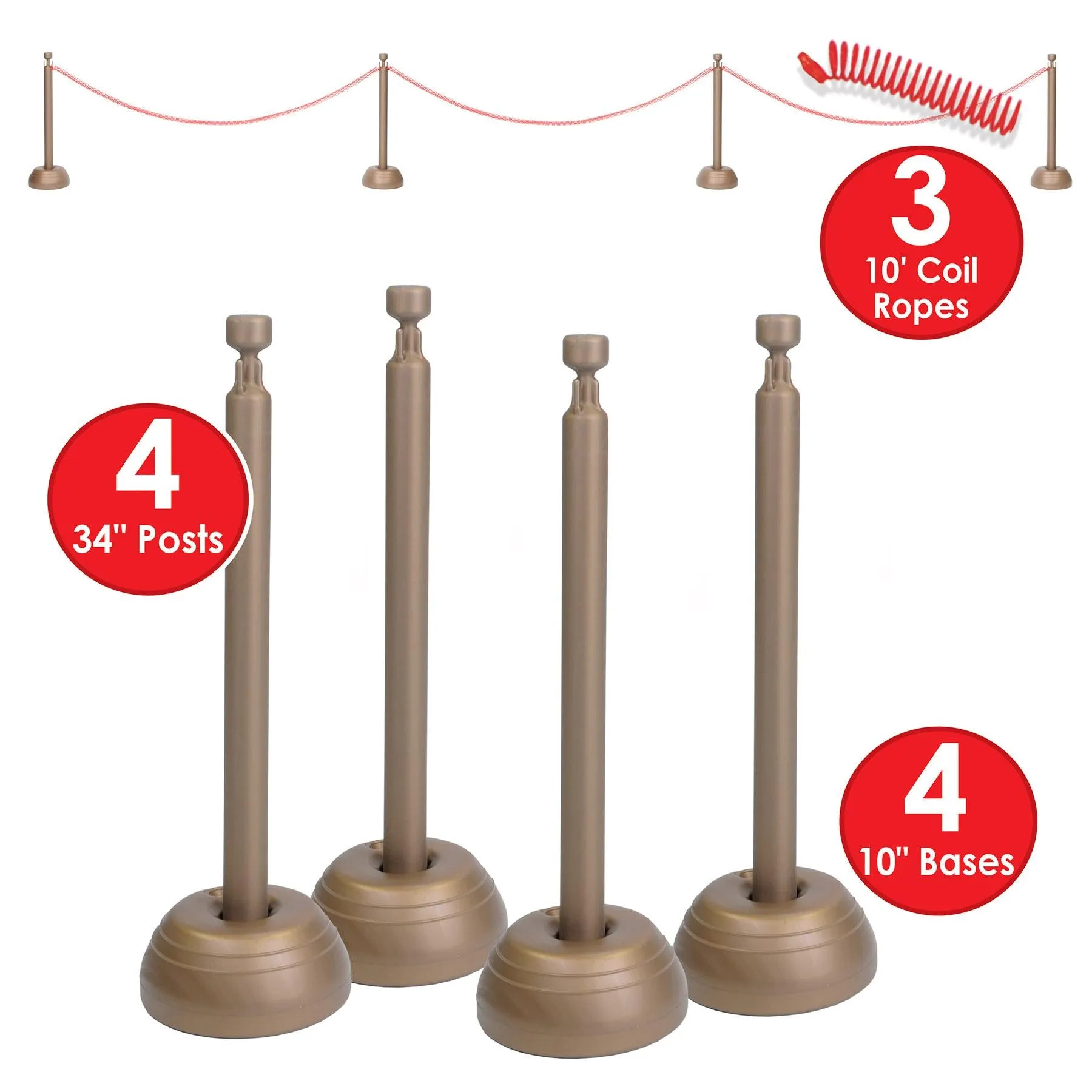 Red Rope Stanchion Party Set