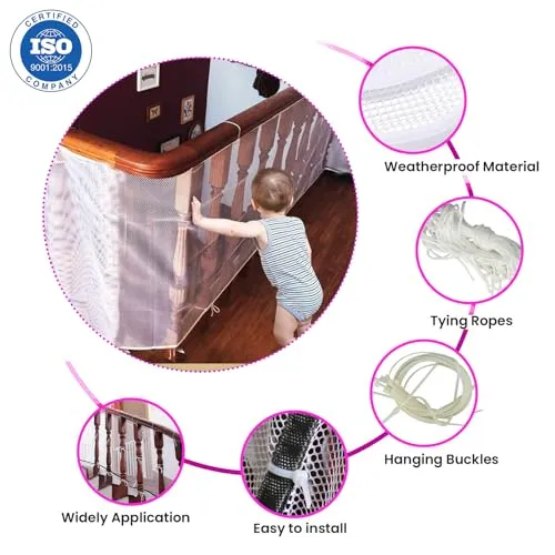 Safe-O-Kid- Baby Safety Net- White (Pack of 2)