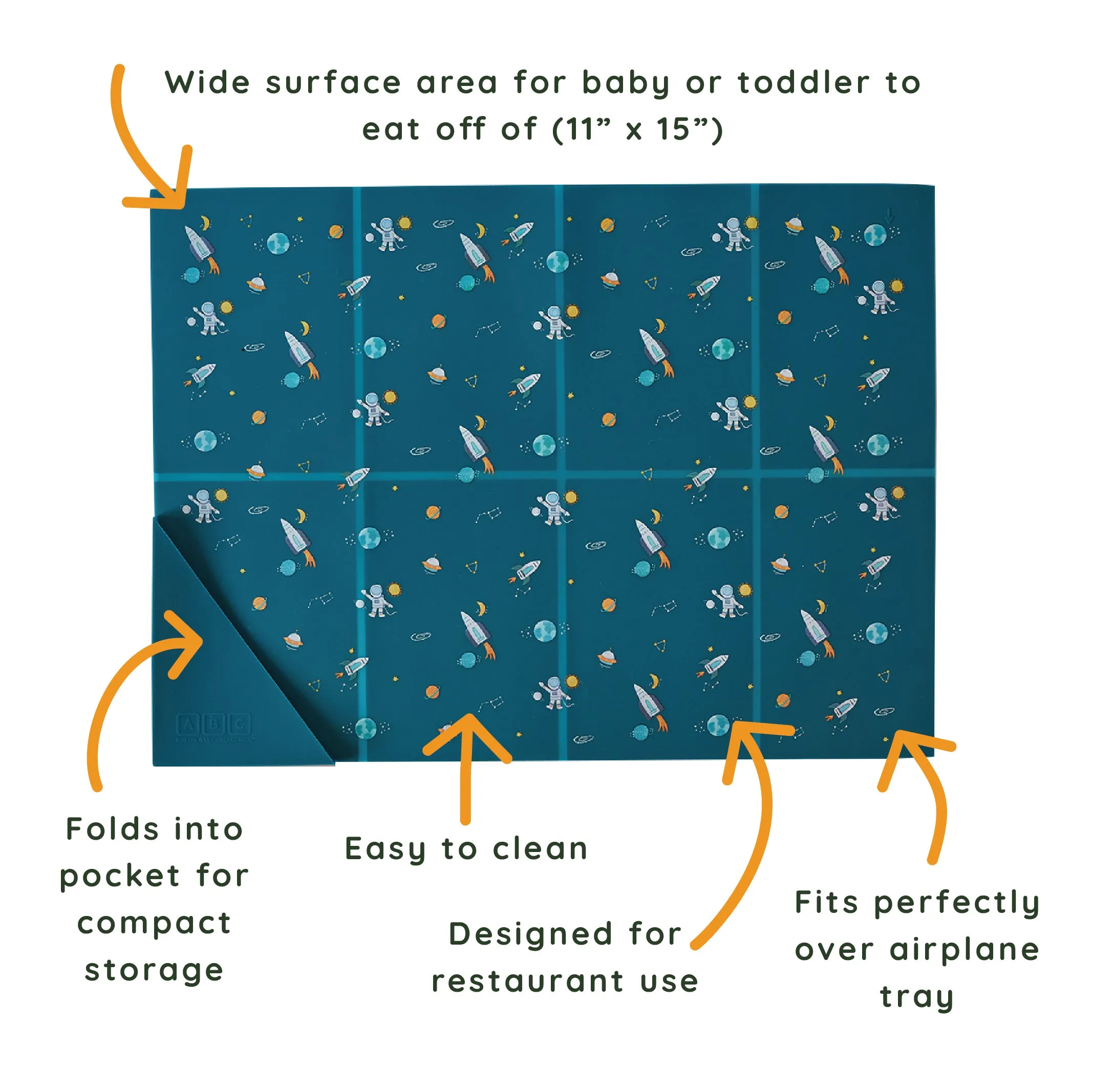 Silicone Placemat Space Galaxy Blue