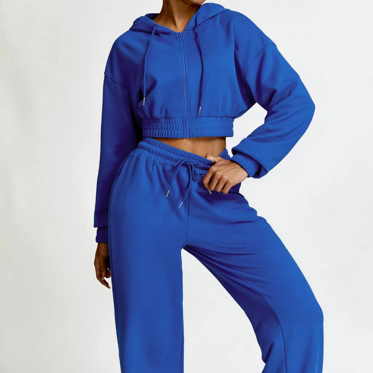 Women’s Long Sleeve Sports Hoodie - Stylish Stand-Up Collar Zipper Sweatshirt